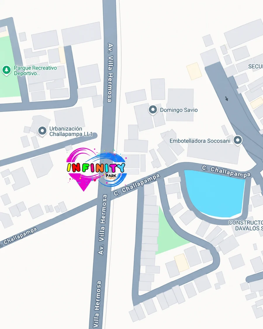 Mapa de ubicación de INFINITY PARK: Av. Villa Hermosa con calle Challapampa